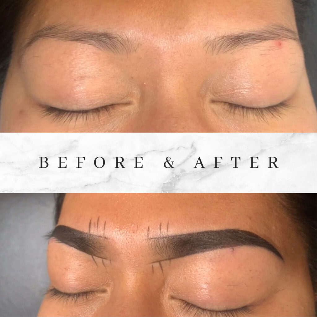 Ombre brows brow mapping for ombre powder brows nab nail bar | nails lashes and beauty in las vegas