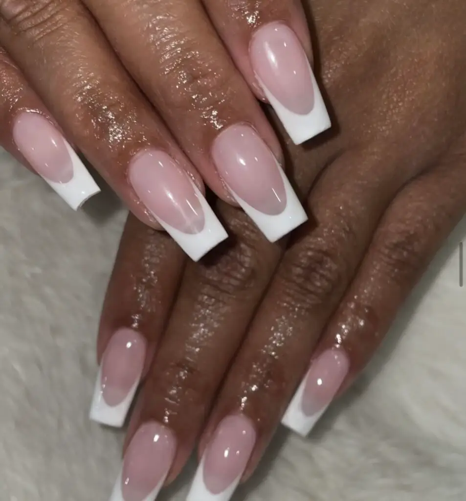 french tip gel x nails at las vegas nail salon