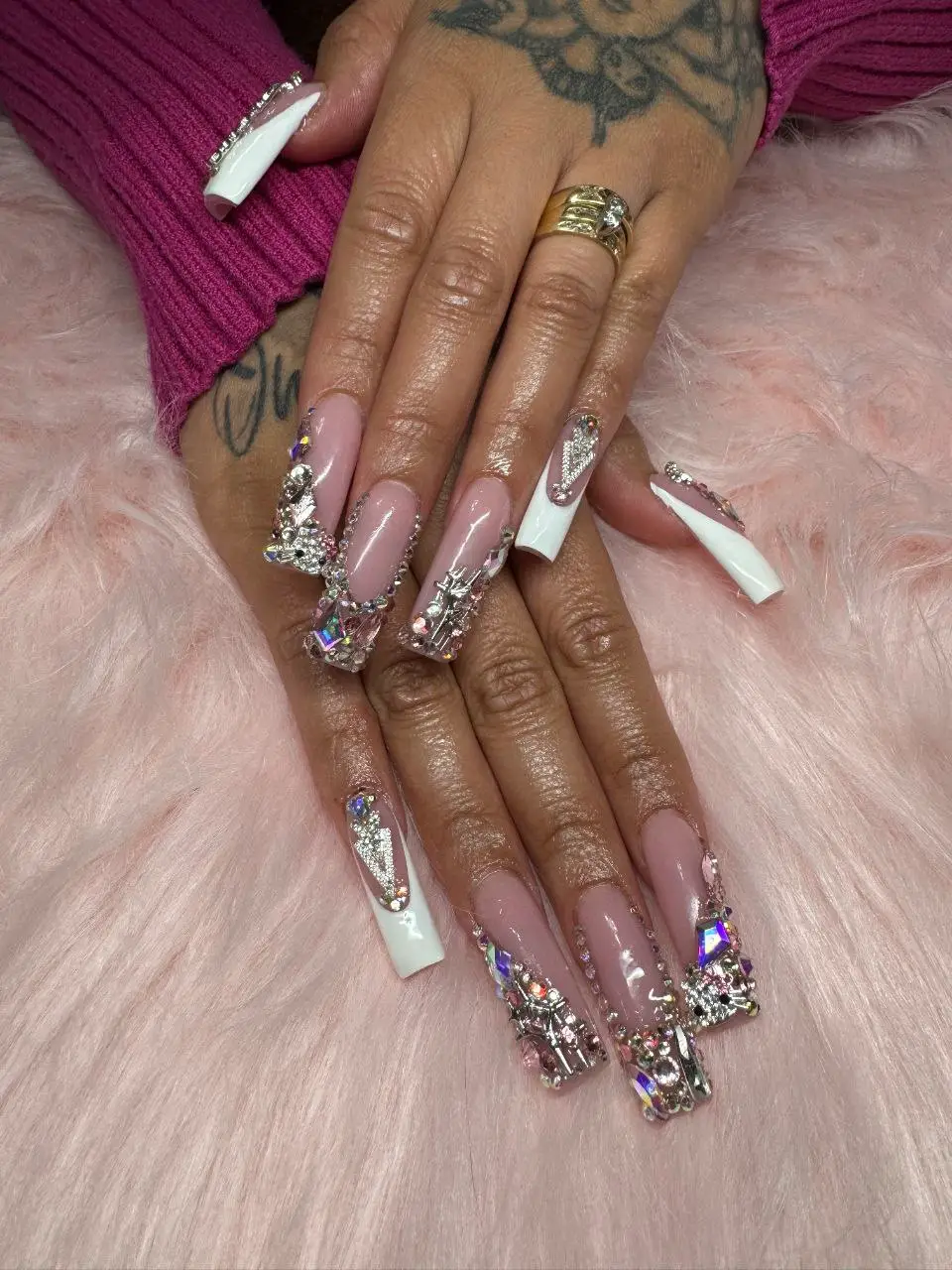 French Tip Rhinestone Freestyle set by Starr