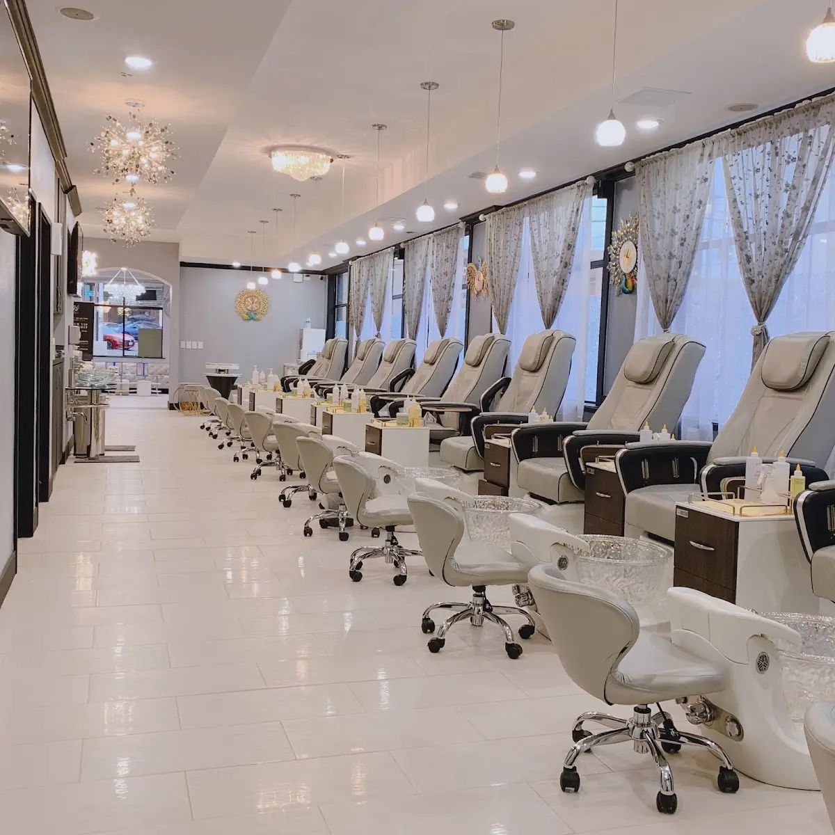 Interior of a nail salon in Las Vegas offering freestyle nails and custom nail art services