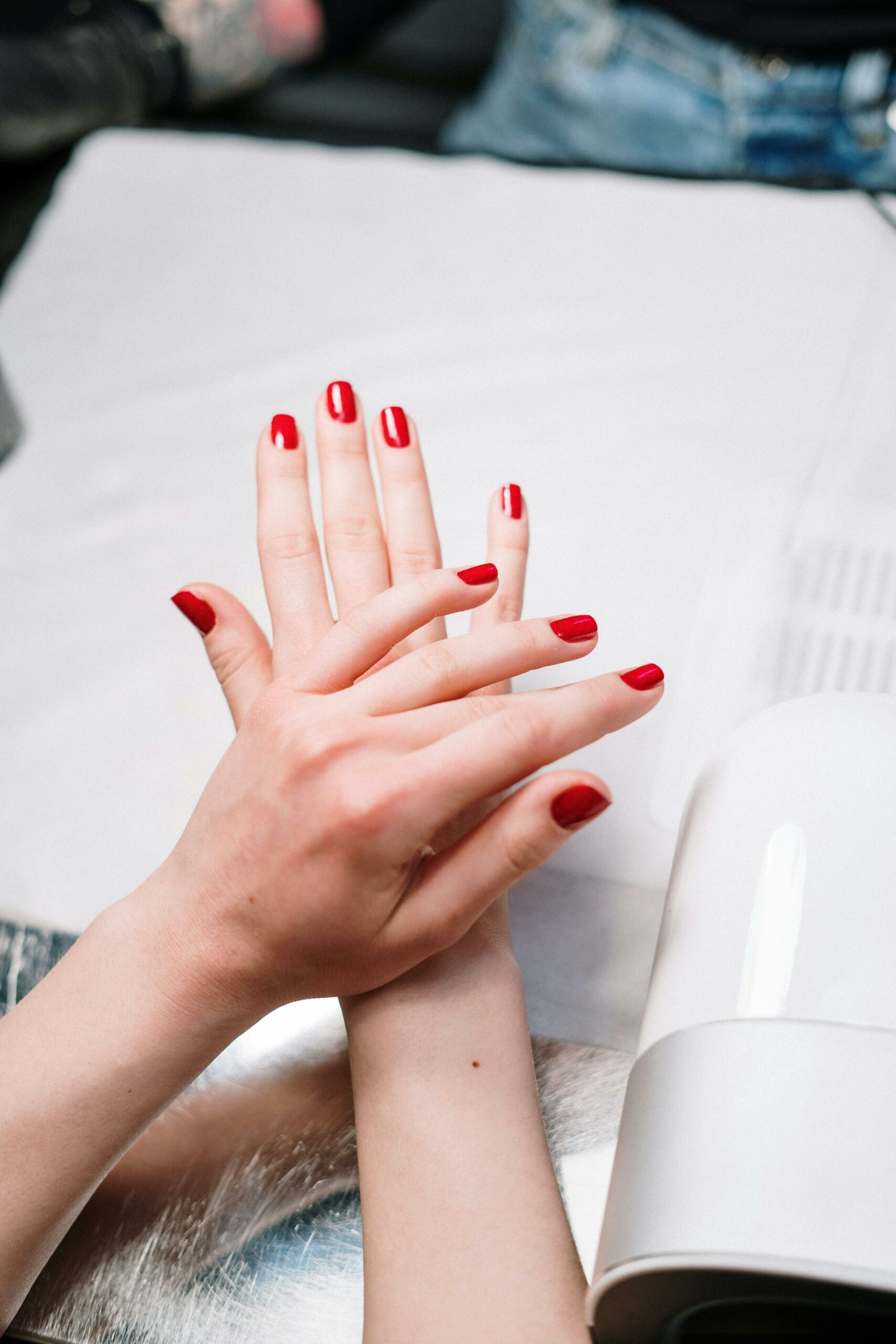 Elegant red nails with a glossy finish, perfect for any occasion