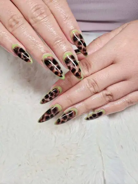 Gel x nails by shindy at local nail salon nearby leopard print nail designs nab nail bar | nails lashes and beauty in las vegas