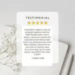 Client giving 5 star review after receiving nail extensions and pedicure at NAB Nail Bar