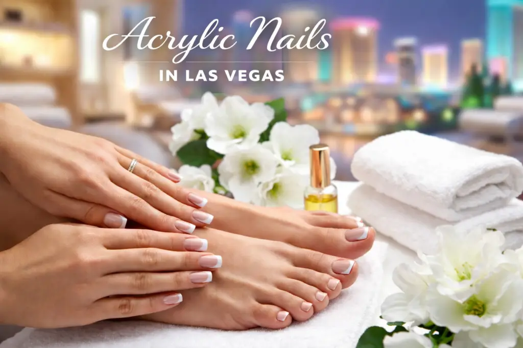 Close up acrylic nails done at nab nail bar las vegas nab nail bar | nails lashes and beauty in las vegas