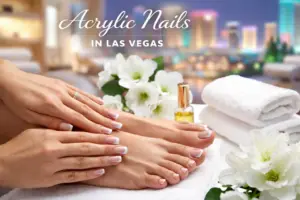 Close up acrylic nails done at nab nail bar las vegas nab nail bar | nails lashes and beauty in las vegas