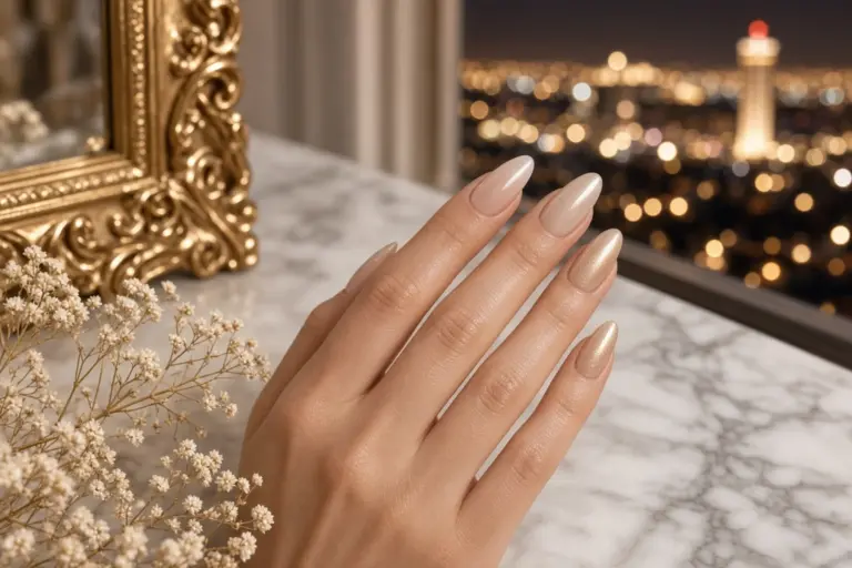 Gel x nail extensions in a natural nude finish at nab nail bar las vegas nab nail bar | nails lashes and beauty in las vegas