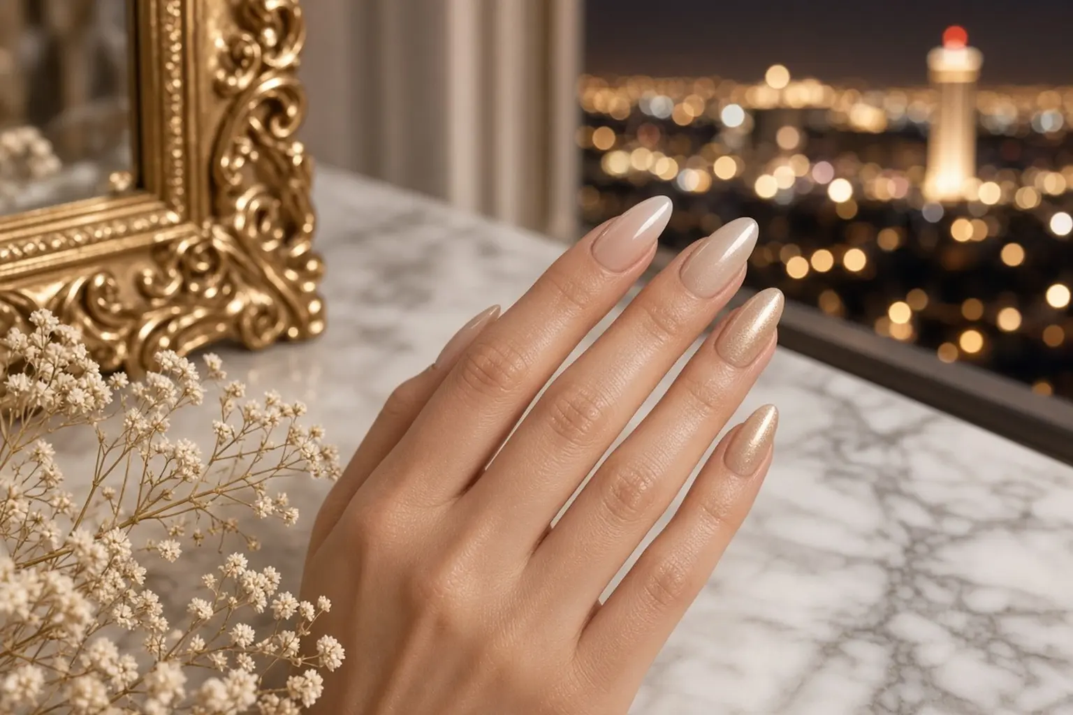 Gel x nail extensions in a natural nude finish at nab nail bar las vegas nab nail bar