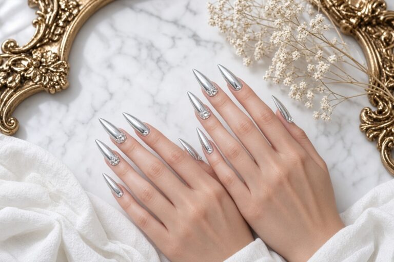 Long nail extensions styled at nab nail bar in las vegas nab nail bar | nails lashes and beauty in las vegas