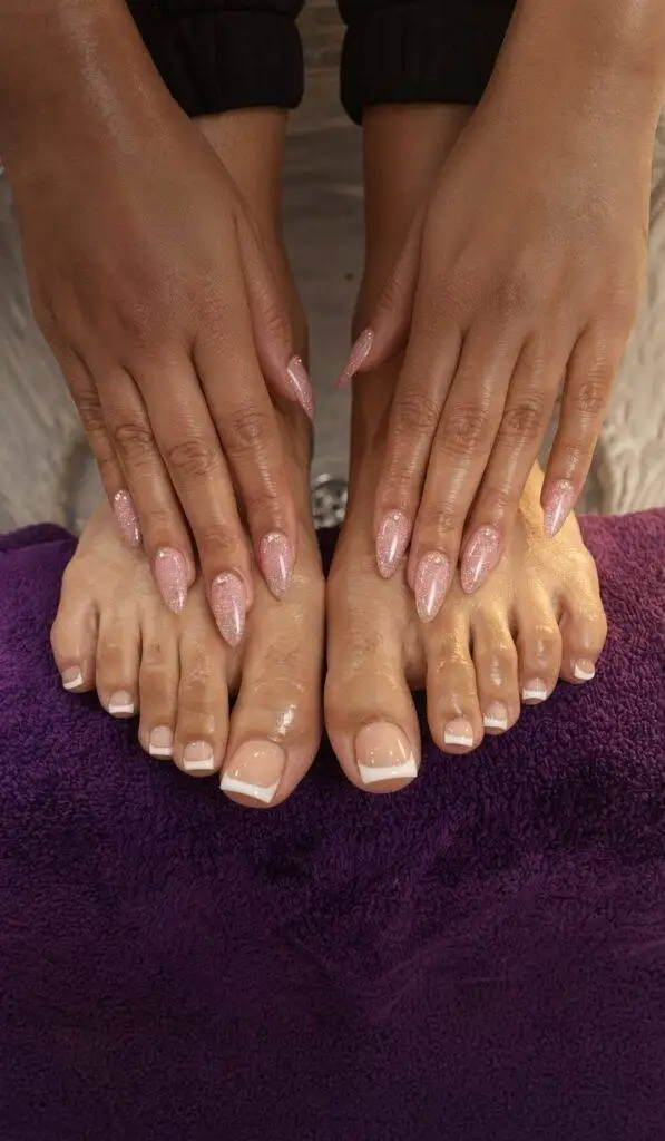 Manicure and pedicure results at NAB Nail Bar in Las Vegas
