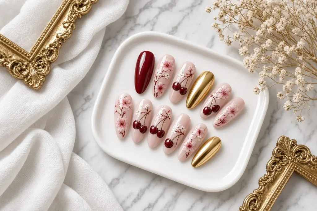 Luxurious Nail Services Nab Nail Bar Las Vegas Nab Nail Bar | Nails Lashes and Beauty in Las Vegas Burgundy and gold luxury nail designs at nab nail bar in las vegas nab nail bar | nails lashes and beauty in las vegas