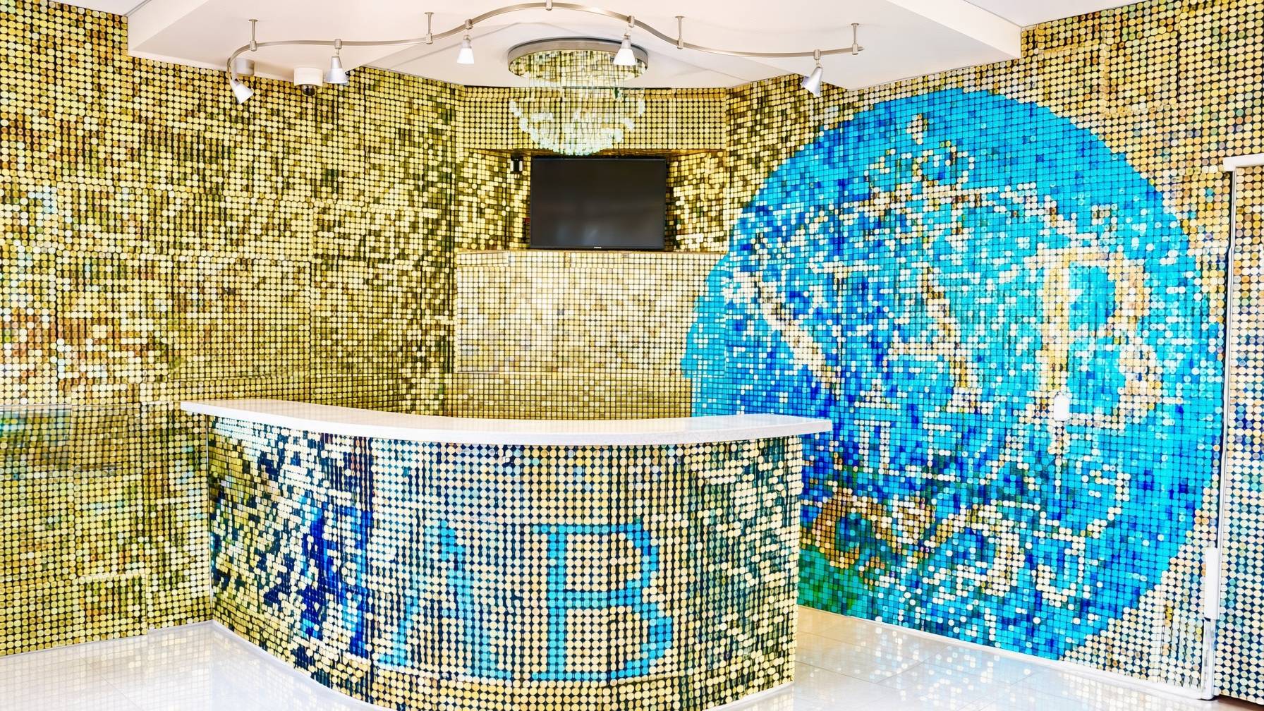 Mosaic front desk at NAB Nail Bar nail salon in Las Vegas