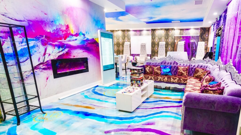 The lounge at NAB Nail Bar nail salon in Las Vegas