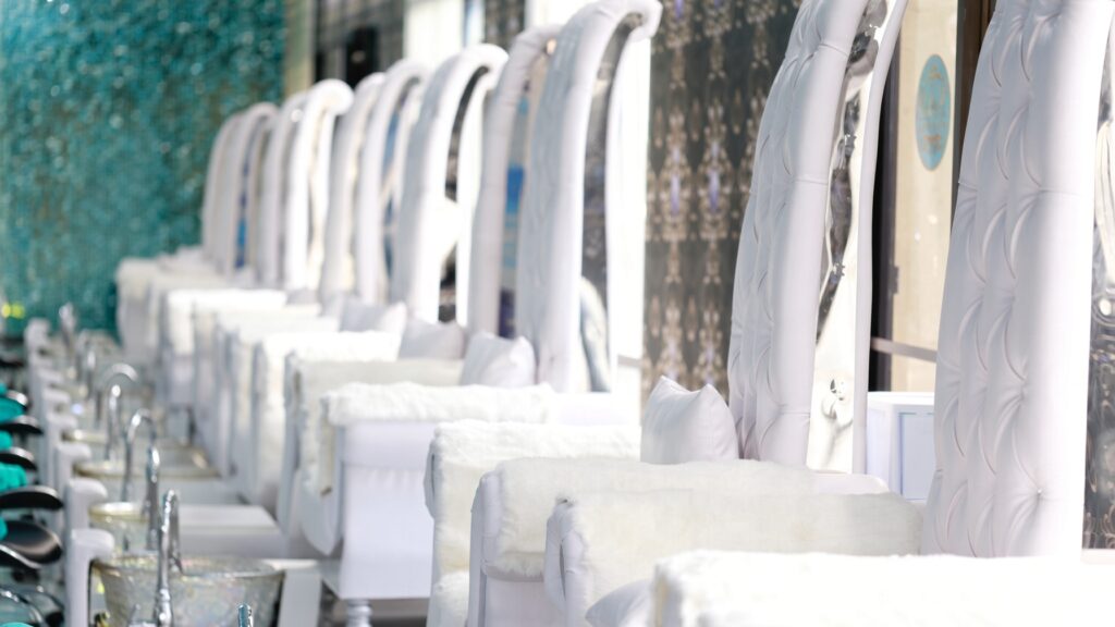Pedicure thrones at NAB Nail Bar nail salon in Las Vegas