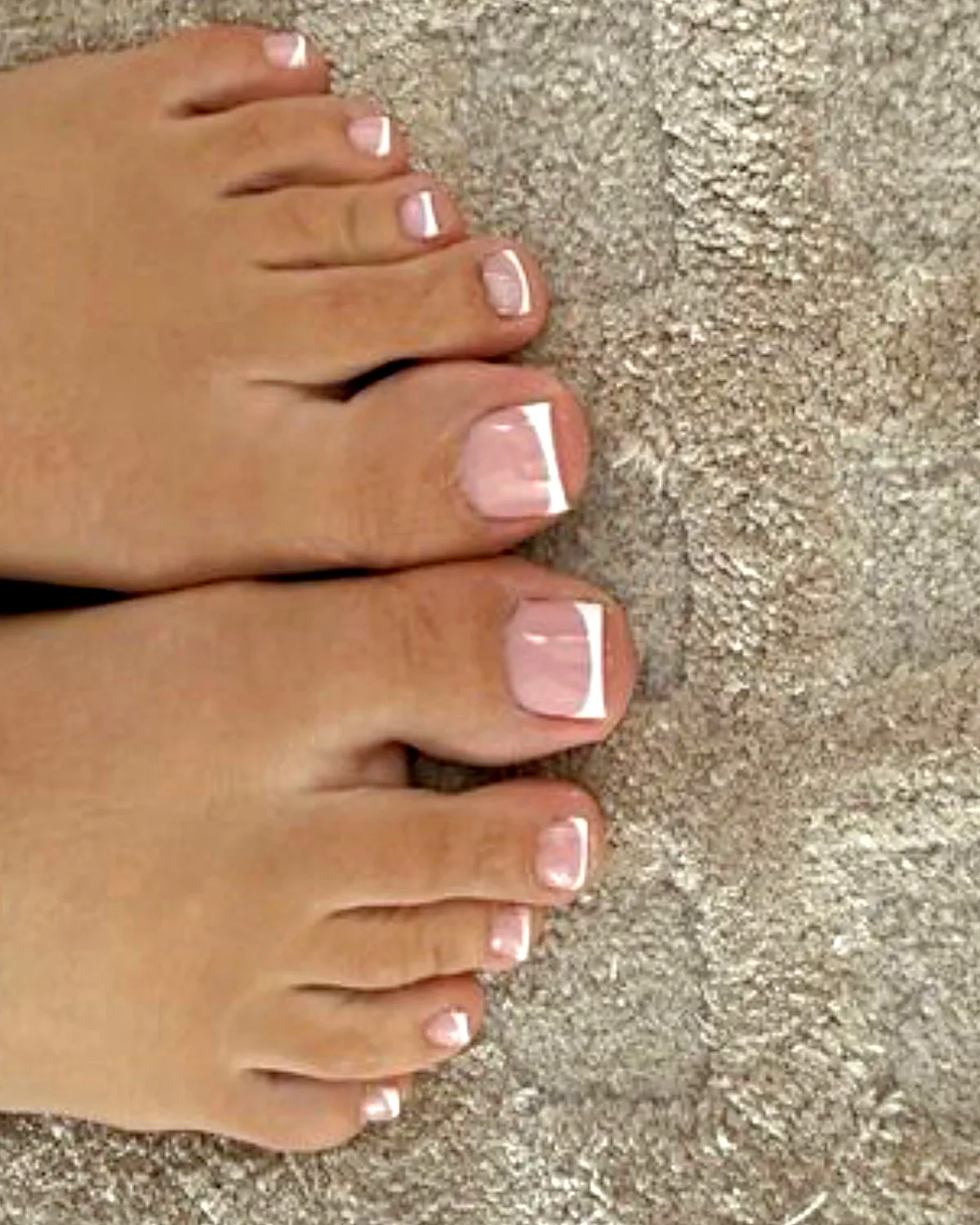 After toenail reconstruction gel, finished with a pink and white French tip pedicure at NAB Nail Bar, Las Vegas